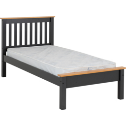 Seconique Monaco Single Grey and Oak Effect Low End Bed - Wilko - thumbnail 7