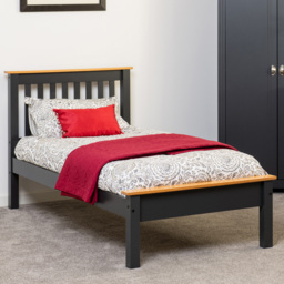 Seconique Monaco Single Grey and Oak Effect Low End Bed - Wilko - thumbnail 1