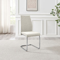 Furniturebox Fontana Set of 2 Cream and Silver Dining Chair - White - Wilko - thumbnail 5