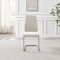 Furniturebox Fontana Set of 2 Cream and Silver Dining Chair - White - Wilko - thumbnail 6