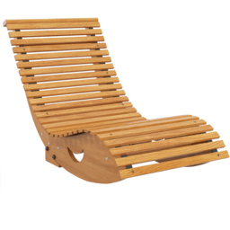 Outsunny Slatted Seat Teak Outdoor Rocking Chair - Size: 88 x 68.5 x 10cm - Brown - Wilko - thumbnail 3