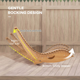 Outsunny Slatted Seat Teak Outdoor Rocking Chair - Size: 88 x 68.5 x 10cm - Brown - Wilko - thumbnail 5