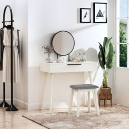 Portland 2 Drawer White Dressing Table Set with Mirror - Size: 80 x 40 x 123cm - Wilko - thumbnail 5