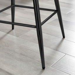 Furniturebox Solara Black Faux Leather Black Legs Counter Stools Set of 2 - Wilko - thumbnail 5
