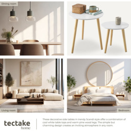 Tectake Skaland Set of 2 Brown Side Tables - Size: 50.5 x 46 x 46cm - Wilko - thumbnail 6