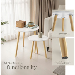 Tectake Skaland Set of 2 Brown Side Tables - Size: 50.5 x 46 x 46cm - Wilko - thumbnail 5