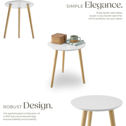 Tectake Skaland Set of 2 Brown Side Tables - Size: 50.5 x 46 x 46cm - Wilko - thumbnail 4