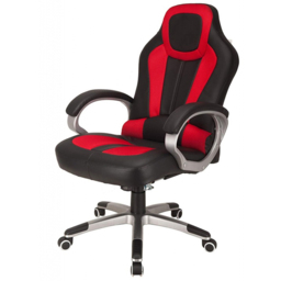 Reclining Gaming Style Office Chair in Faux Leather - Red/Black - Size: 124 x 62 x 88cm - Multi - RayGar - Wilko - thumbnail 3