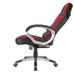 Reclining Gaming Style Office Chair in Faux Leather - Red/Black - Size: 124 x 62 x 88cm - Multi - RayGar - Wilko - thumbnail 4