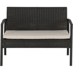 Seconique Cedar 4 Seater Grey Fabric Black Rattan and Glass Garden Set - Multi - Wilko - thumbnail 5