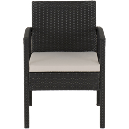 Seconique Cedar 4 Seater Grey Fabric Black Rattan and Glass Garden Set - Multi - Wilko - thumbnail 6