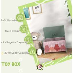 Playful Haven Green Kids Storage Chest - Size: 60 x 37 x 39cm - Wilko - thumbnail 6
