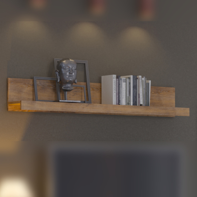 Florence 135cm Chestnut and Matera Grey Wide Wall Shelf - Size: 20 x 135 x 22cm - Brown - Furniture to Go - Wilko - image 1