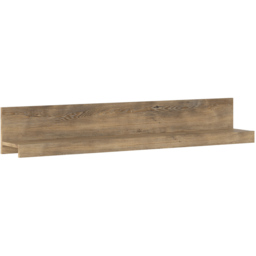 Florence 135cm Chestnut and Matera Grey Wide Wall Shelf - Size: 20 x 135 x 22cm - Brown - Furniture to Go - Wilko - thumbnail 3
