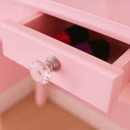 Portland 4 Drawer Pink Dressing Table Set with Mirror - Size: 40 x 75 x 130cm - Wilko - thumbnail 5