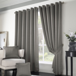 Alan Symonds Madison Silver Ring Top Curtain 229 x 183cm - Size: W 229 x D 183cm - Wilko