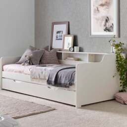 Tyler Single White Bed and Trundle with Memory Foam Mattress - Bedmaster - Wilko - thumbnail 1