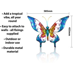 St Helens Multicolour Metal Butterfly Garden Wall Ornament - Wilko - thumbnail 7