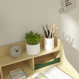AIYAPLAY Single Drawer Green Kids Desk and Chair Set - Size: 96 x 50 x 80.4cm - Wilko - thumbnail 5