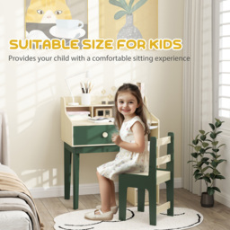 AIYAPLAY Single Drawer Green Kids Desk and Chair Set - Size: 96 x 50 x 80.4cm - Wilko - thumbnail 7