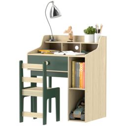 AIYAPLAY Single Drawer Green Kids Desk and Chair Set - Size: 96 x 50 x 80.4cm - Wilko - thumbnail 3