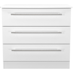 Crowndale Sherwood 3 Drawer Porcelain Matt Chest of Drawers - White - Wilko - thumbnail 3