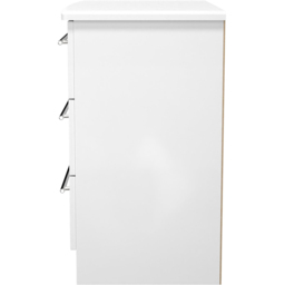 Crowndale Sherwood 3 Drawer Porcelain Matt Chest of Drawers - White - Wilko - thumbnail 4