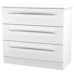 Crowndale Sherwood 3 Drawer Porcelain Matt Chest of Drawers - White - Wilko - thumbnail 5