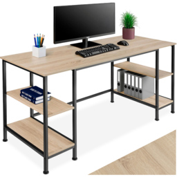 tectake Stoke 4 Shelf Oak Sonoma Office Desk - Brown - Wilko - thumbnail 3