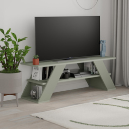 Decortie Farfalla Single Shelf Ash Green TV Unit - Size: 40 x 120 x 33.5cm - Wilko - thumbnail 6