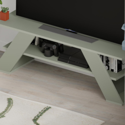 Decortie Farfalla Single Shelf Ash Green TV Unit - Size: 40 x 120 x 33.5cm - Wilko - thumbnail 4
