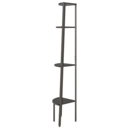 vidaXL 4 Shelf Black Wood and Steel Corner Bookcase - Wilko - thumbnail 5