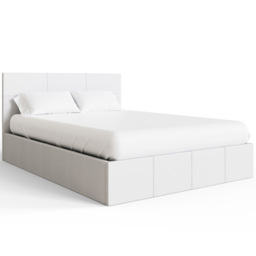 GFW King Size White Faux Leather End Lift Ottoman Bed with Bonnell Mattress - Wilko - thumbnail 4