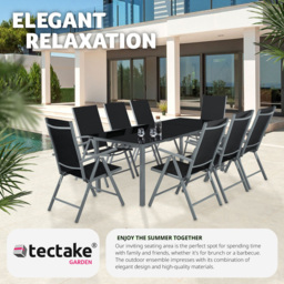 tectake Pompeii 8 Seater Adjustable Garden Dining Table Set Anthracite - Grey - Wilko - thumbnail 5