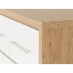 Seconique Seville 5 Drawer White Gloss Light Oak Effect Veneer Chest of Drawers - Wilko - thumbnail 6