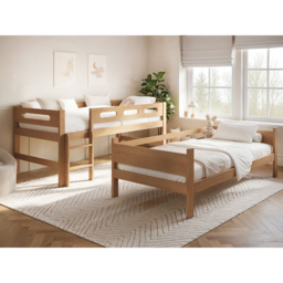 Flair Elijah Natural Detachable Wooden Bunk Bed - Size: Single - Brown - Wilko - thumbnail 5
