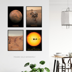 Artery8 NASA Solar System Sun and Mars Curiosity Rover Red Wall Art Print 30 x 41cm 4 Pack - Size: 40.5 x 30.5 x 0.3cm - Multi - Wilko - thumbnail 4