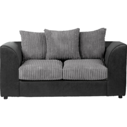 Luxor 5 Seater Black and Grey Jumbo Cord Scatter Back Sofa Set - Multi - Wilko - thumbnail 5