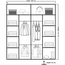 Sliding Wardrobes 4U Moon 2 Door White Wide Mirrored Wardrobe 203cm - Wilko - thumbnail 7