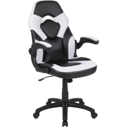 FWStyle X10 Black and White Faux Leather Racer Style Gaming Chair - Size: 117 x 67 x 63cm - Wilko - thumbnail 3