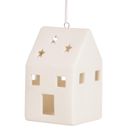 LED Ceramic Hanging House - White - Size: 6 x 10 x 6cm - Wilko - thumbnail 1