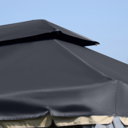 Outsunny 3 x 4m Black 2 Tier Roof Aluminium Garden Gazebo - Wilko - thumbnail 4