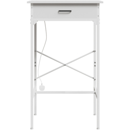 Living and Home Single Drawer White Bar Table with Built-In Charging Station - Size: 102.5 x 60 x 60cm - Wilko - thumbnail 4