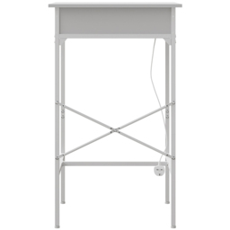Living and Home Single Drawer White Bar Table with Built-In Charging Station - Size: 102.5 x 60 x 60cm - Wilko - thumbnail 5