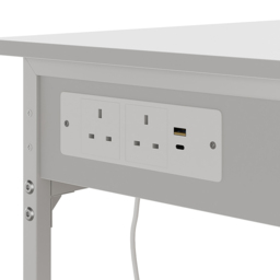Living and Home Single Drawer White Bar Table with Built-In Charging Station - Size: 102.5 x 60 x 60cm - Wilko - thumbnail 6