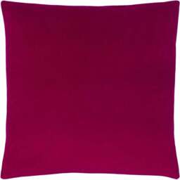 Paoletti Sunningdale Cerise Square Velvet Cushion - Size: 50 x 50 cm - Pink - Wilko - thumbnail 1
