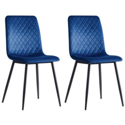 Lexi Set of 4 Blue Velvet Fabric Dining Chairs - MCC - Wilko - thumbnail 5