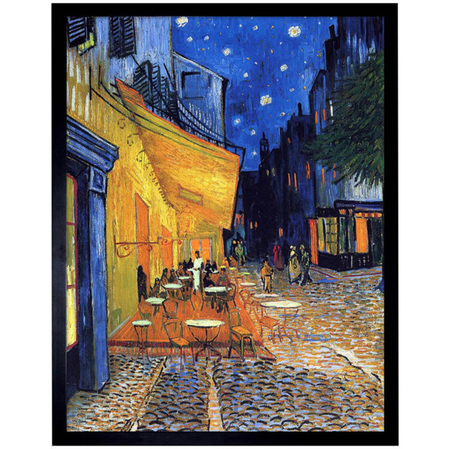 Wee Blue Coo Vincent Van Gogh Cafe Terrace Place Du Forum Arles 1888 Framed Wall Art Print 30 x 41cm - Size: 43.3 x 33.3 x 1.5cm - Wilko - image 1