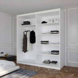 Sliding Wardrobes 4U Infinity 2 Door White High Gloss Compact Mirrored Wardrobe 150cm - Wilko - thumbnail 5