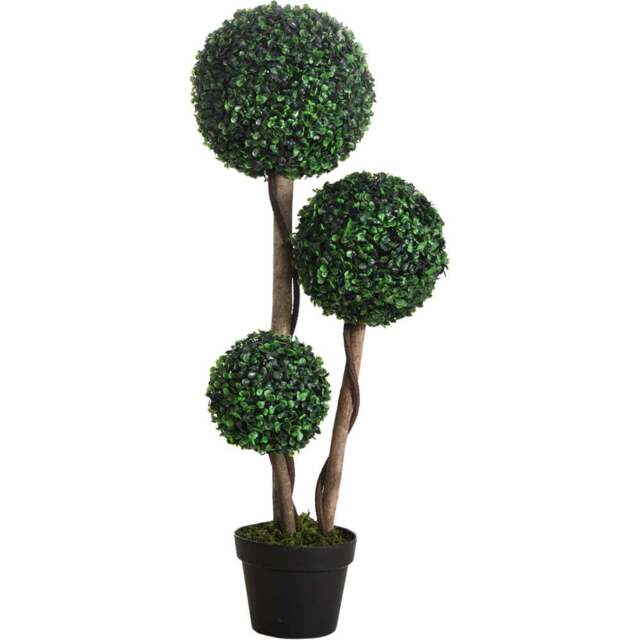 Portland Artificial Boxwood Ball Topiary Tree 90cm - Size: 90 x 27 x 27cm - Green - Wilko - image 1